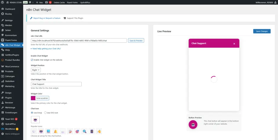 Selbst gehosteter KI-Shopberater mit n8n und WooCommerce — Einbindung in WordPress über das n8n-Chat-Widget